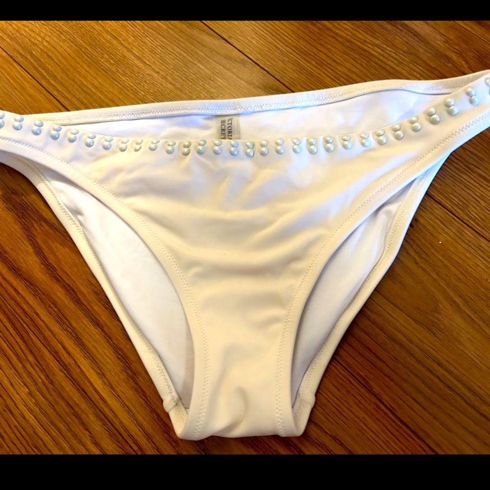 Cream colored Beaded Bikini Bottoms
